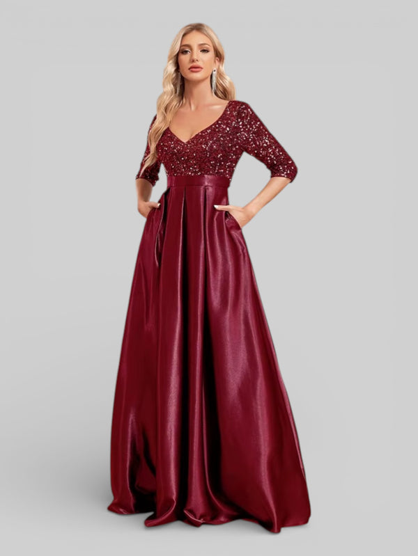 Vestido de Festa Manga Longa Lantejoulas Carmem - Aurea Dress