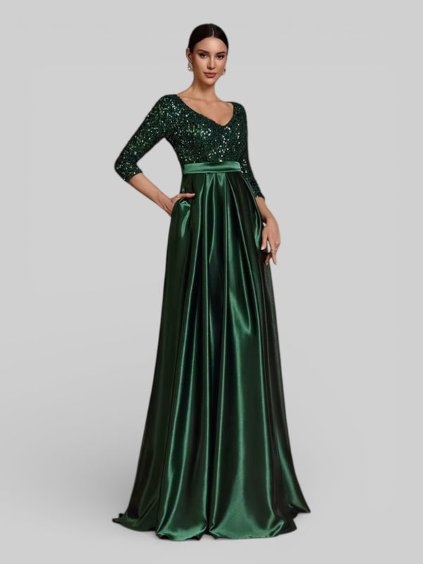 Vestido de Festa Manga Longa Lantejoulas Carmem - Aurea Dress