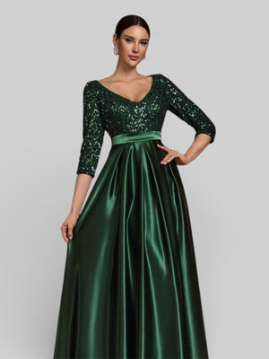 Vestido de Festa Manga Longa Lantejoulas Carmem - Aurea Dress