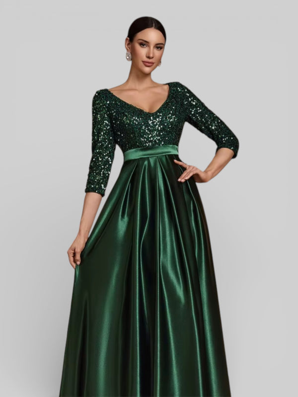 Vestido de Festa Manga Longa Lantejoulas Carmem - Aurea Dress