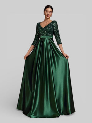Vestido de Festa Manga Longa Lantejoulas Carmem - Aurea Dress