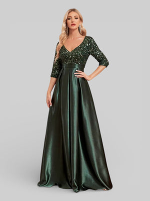 Vestido de Festa Manga Longa Lantejoulas Carmem - Aurea Dress