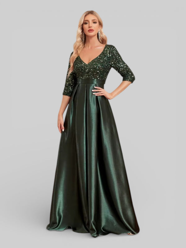 Vestido de Festa Manga Longa Lantejoulas Carmem - Aurea Dress