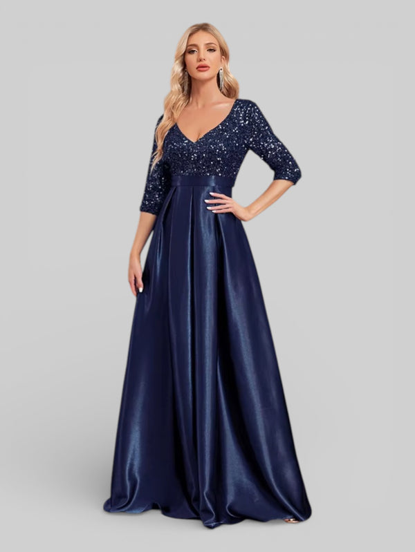 Vestido de Festa Manga Longa Lantejoulas Carmem - Aurea Dress