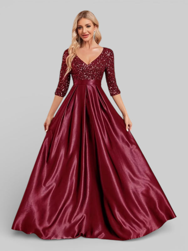 Vestido de Festa Manga Longa Lantejoulas Carmem - Aurea Dress