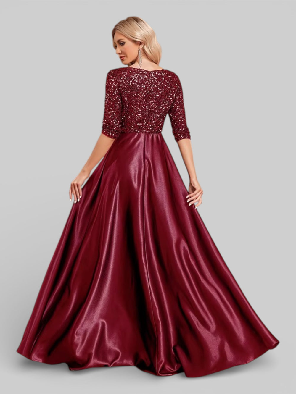 Vestido de Festa Manga Longa Lantejoulas Carmem