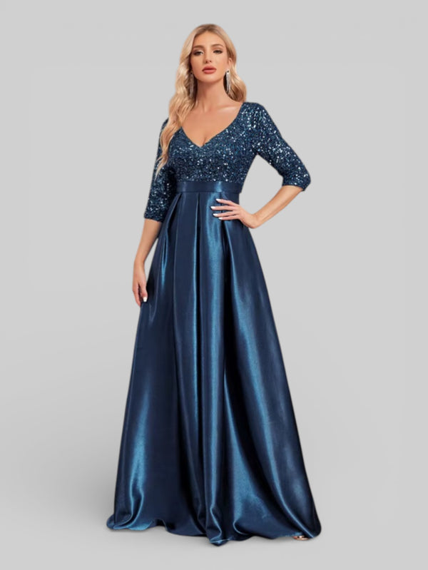 Vestido de Festa Manga Longa Lantejoulas Carmem - Aurea Dress