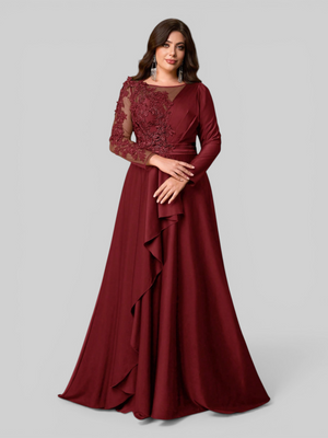 Vestido de Festa Manga Longa Plus Size Bordado Samira