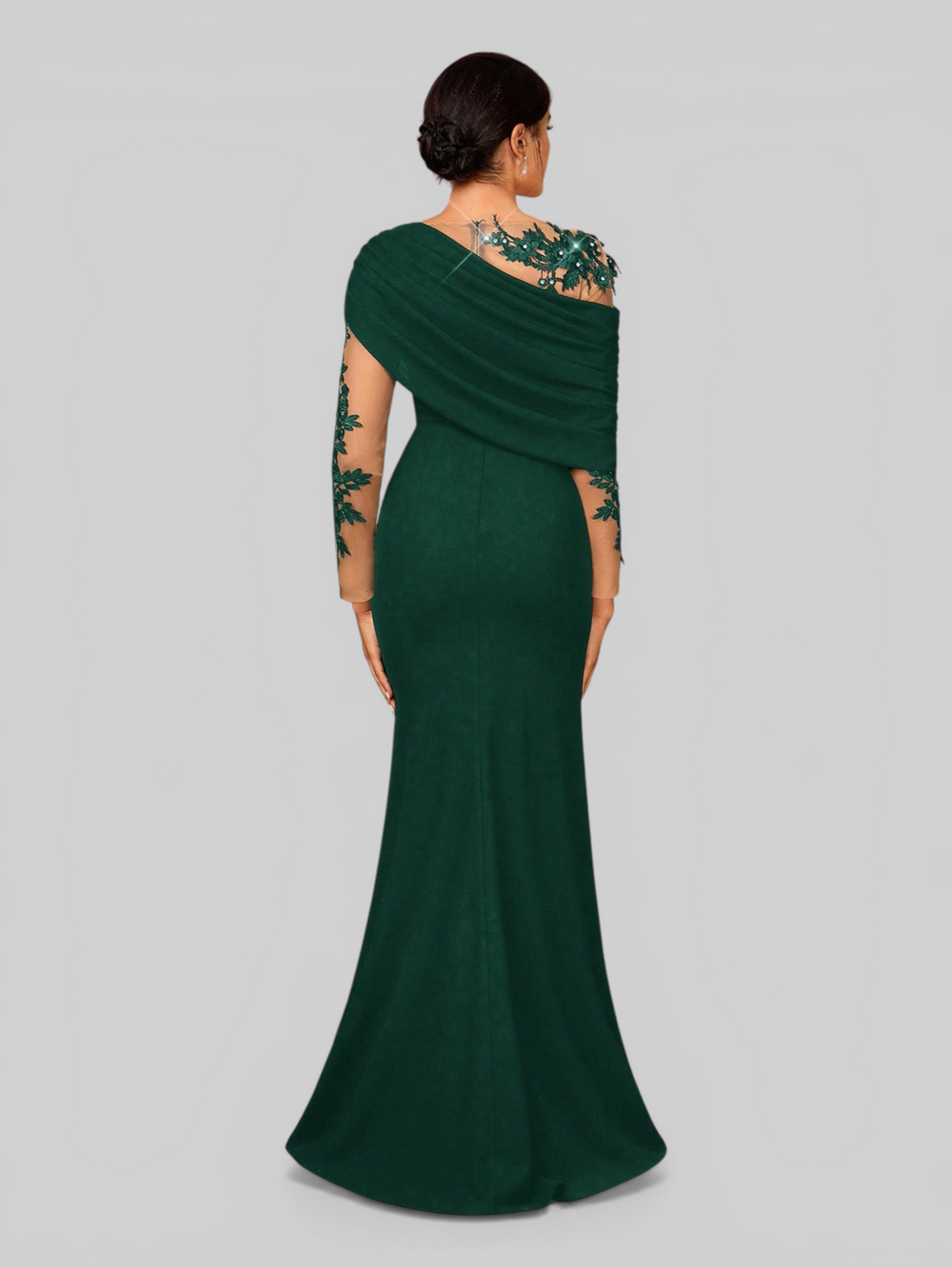 Vestido de Festa Manga Longa Super Luxo Luiza New