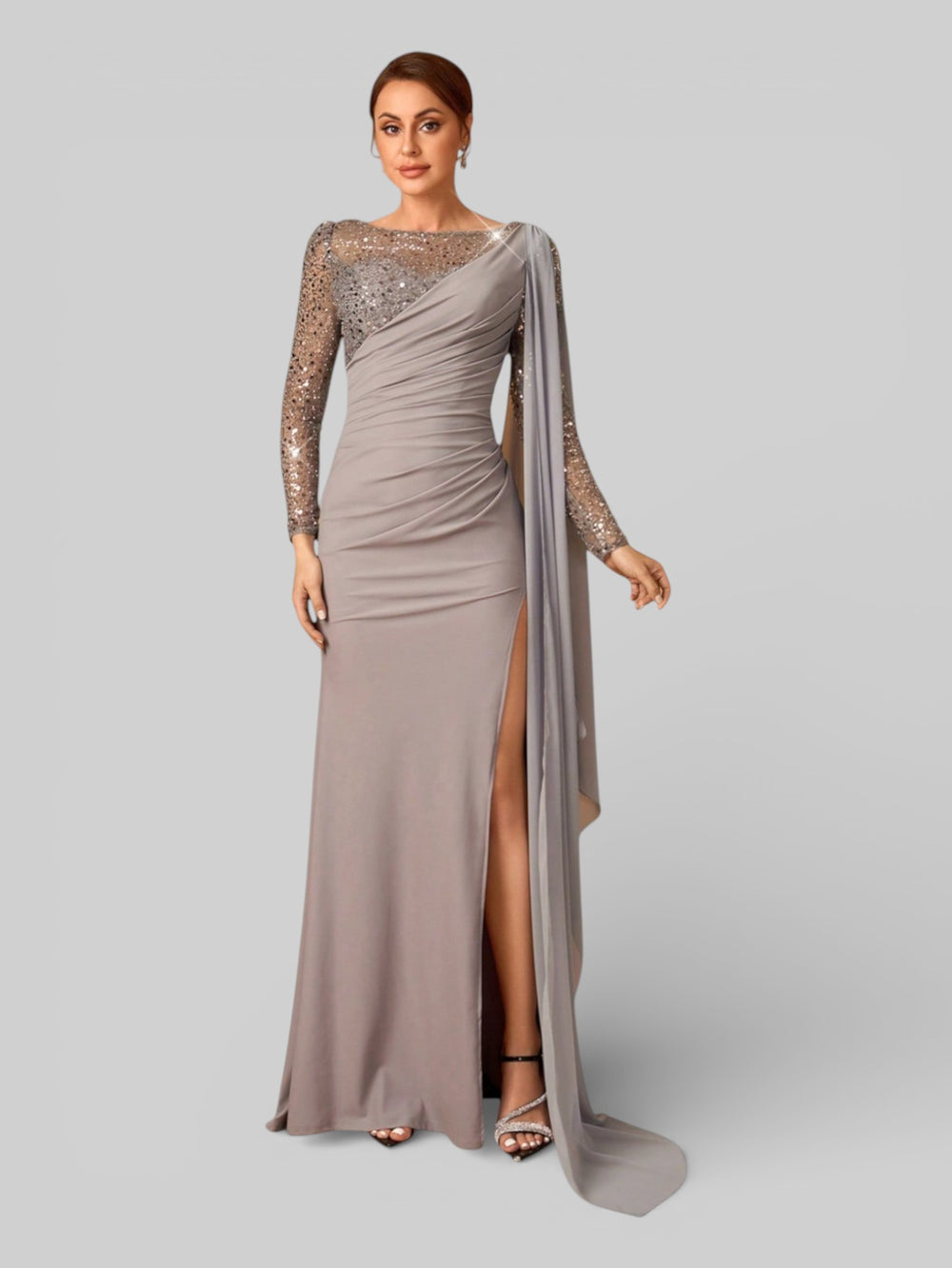 Vestido de Festa Manga Longa com Capa Vesture - Aurea Dress