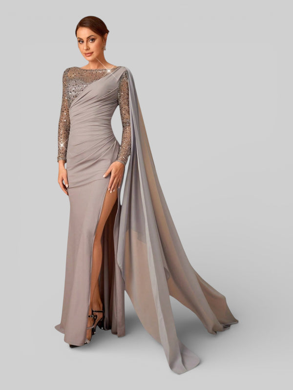 Vestido de Festa Manga Longa com Capa Vesture - Aurea Dress