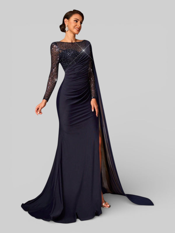Vestido de Festa Manga Longa com Capa Vesture - Aurea Dress