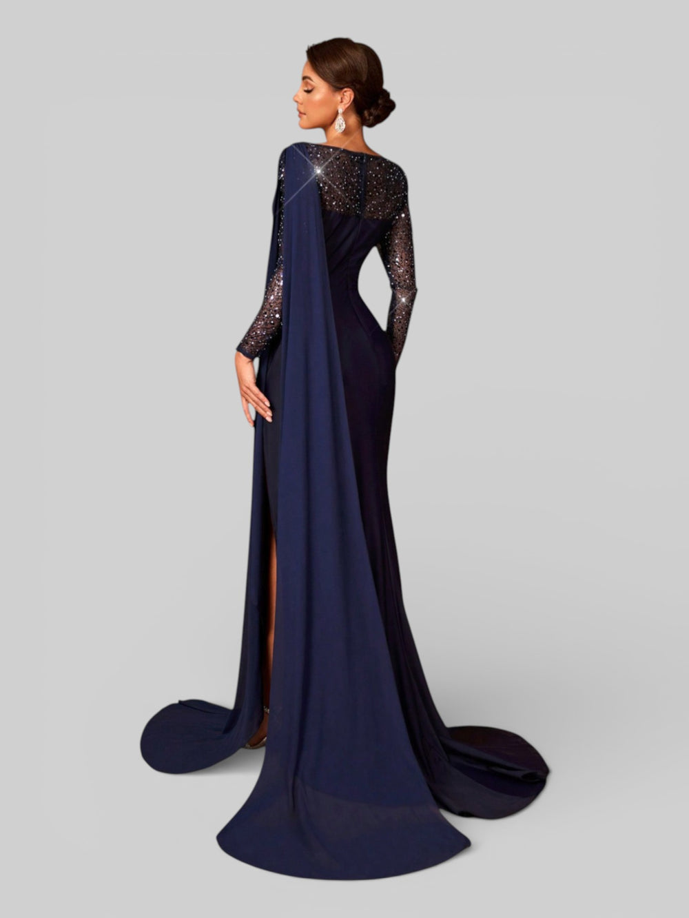 Vestido de Festa Manga Longa com Capa Vesture