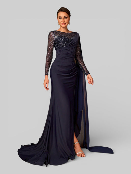 Vestido de Festa Manga Longa com Capa Vesture - Aurea Dress