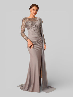 Vestido de Festa Manga Longa com Capa Vesture - Aurea Dress