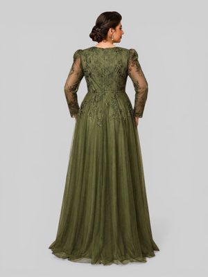 Vestido de Festa Manga Longa de Luxo Mãe da Noiva Prime