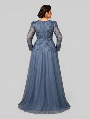 Vestido de Festa Manga Longa de Luxo Mãe da Noiva Prime