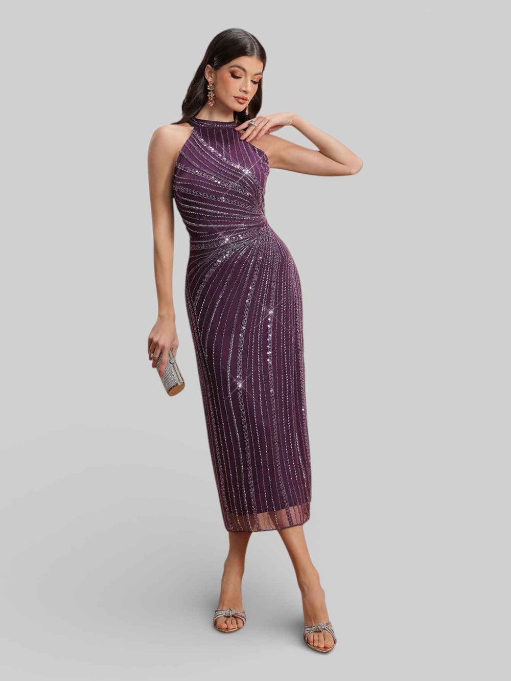 Vestido de Festa Midi Super Luxo Genova