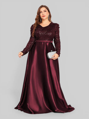 Vestido de Festa Plus Size Manga Longa Unique - Aurea Dress
