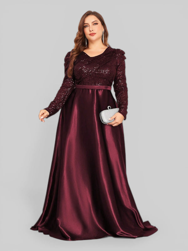 Vestido de Festa Plus Size Manga Longa Unique - Aurea Dress