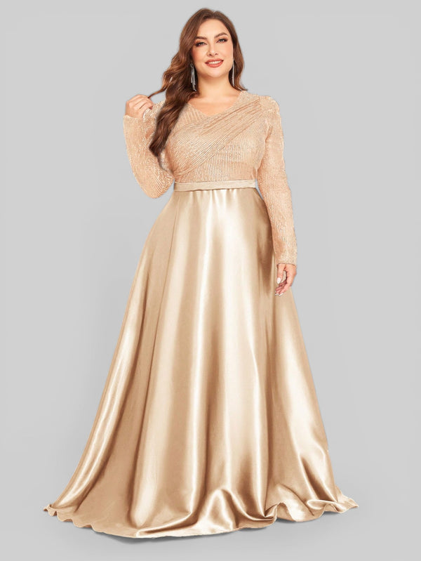 Vestido de Festa Plus Size Manga Longa Unique - Aurea Dress
