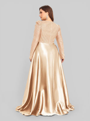 Vestido de Festa Plus Size Manga Longa Unique - Aurea Dress