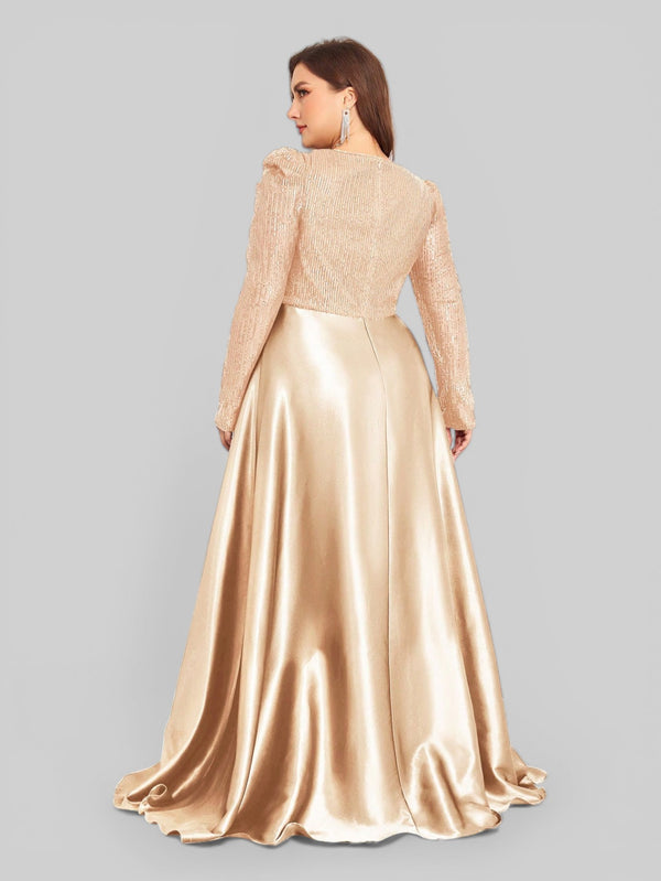 Vestido de Festa Plus Size Manga Longa Unique - Aurea Dress