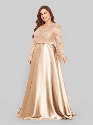Vestido de Festa Plus Size Manga Longa Unique - Aurea Dress