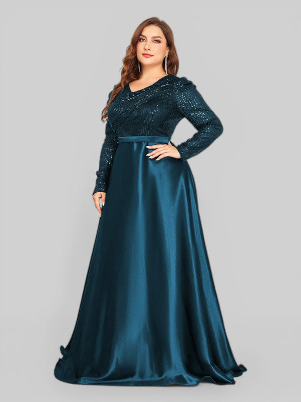 Vestido de Festa Plus Size Manga Longa Unique - Aurea Dress