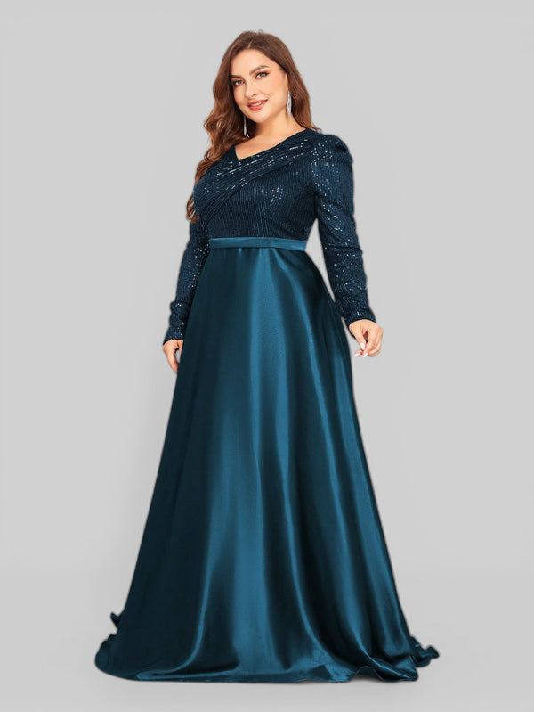 Vestido de Festa Plus Size Manga Longa Unique - Aurea Dress