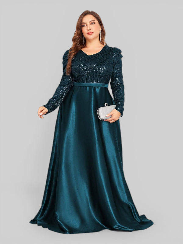 Vestido de Festa Plus Size Manga Longa Unique - Aurea Dress