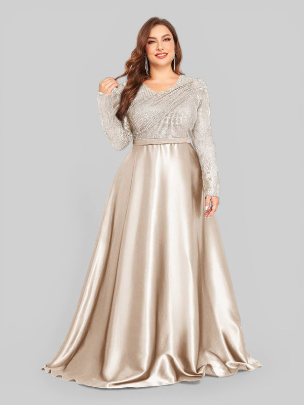 Vestido de Festa Plus Size Manga Longa Unique - Aurea Dress