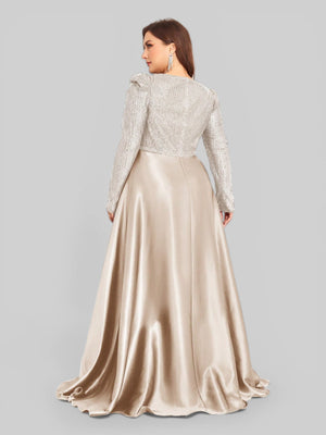 Vestido de Festa Plus Size Manga Longa Unique - Aurea Dress