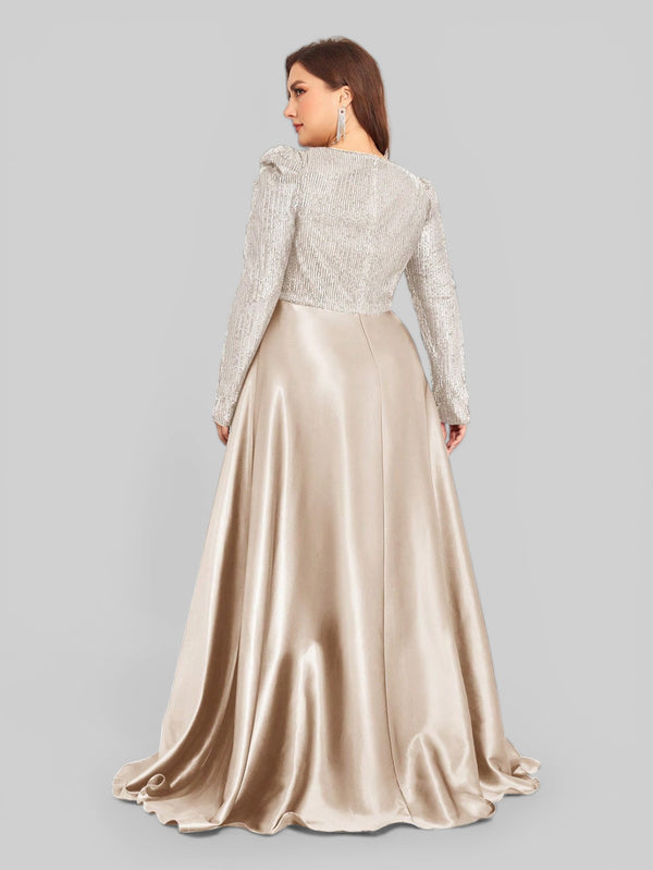 Vestido de Festa Plus Size Manga Longa Unique - Aurea Dress
