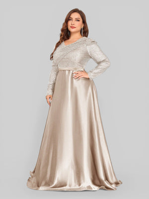 Vestido de Festa Plus Size Manga Longa Unique - Aurea Dress