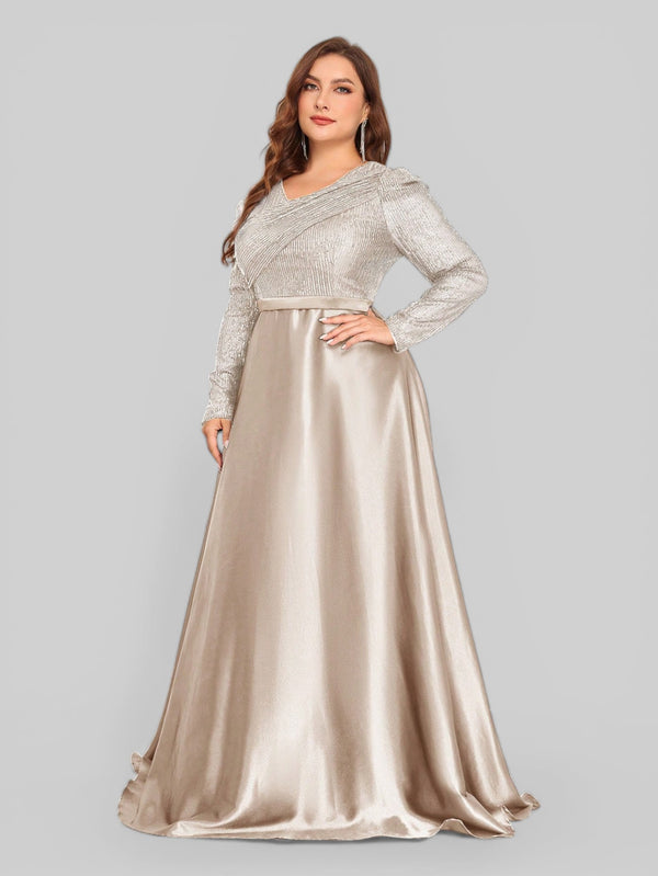 Vestido de Festa Plus Size Manga Longa Unique - Aurea Dress