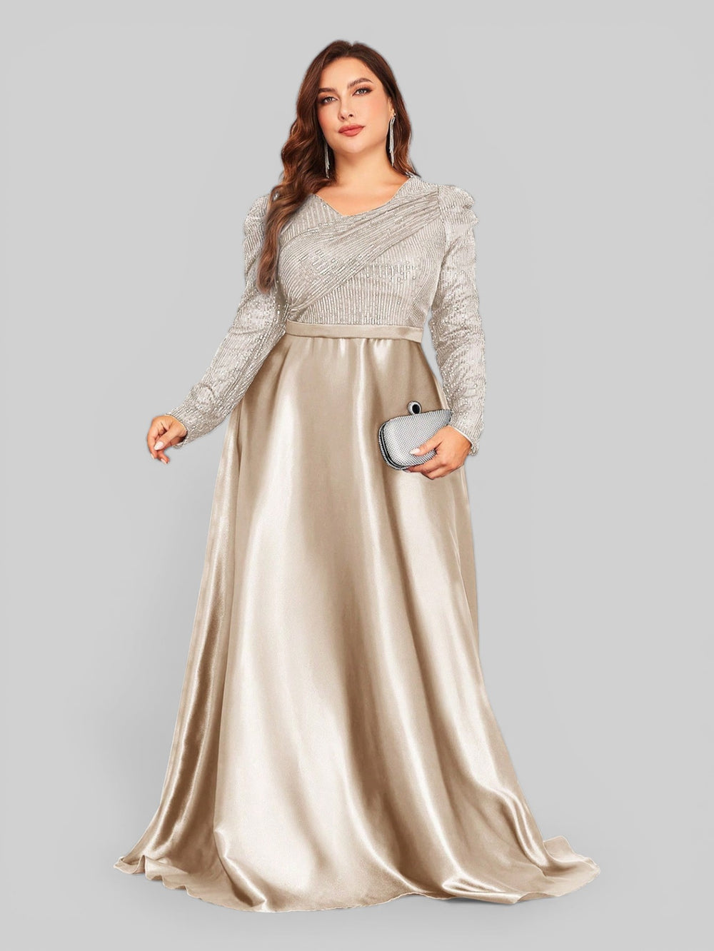 Vestido de Festa Plus Size Manga Longa Unique - Aurea Dress