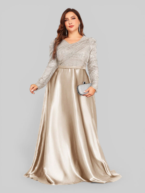 Vestido de Festa Plus Size Manga Longa Unique - Aurea Dress