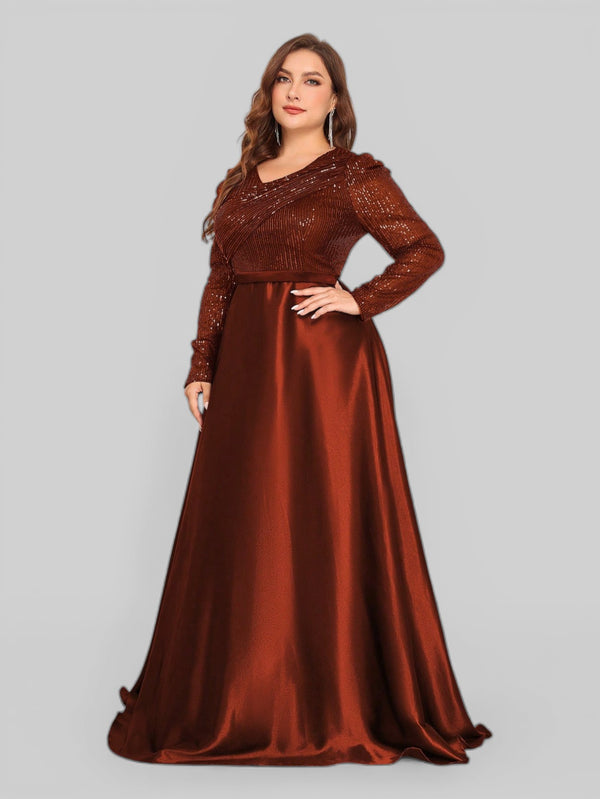 Vestido de Festa Plus Size Manga Longa Unique - Aurea Dress