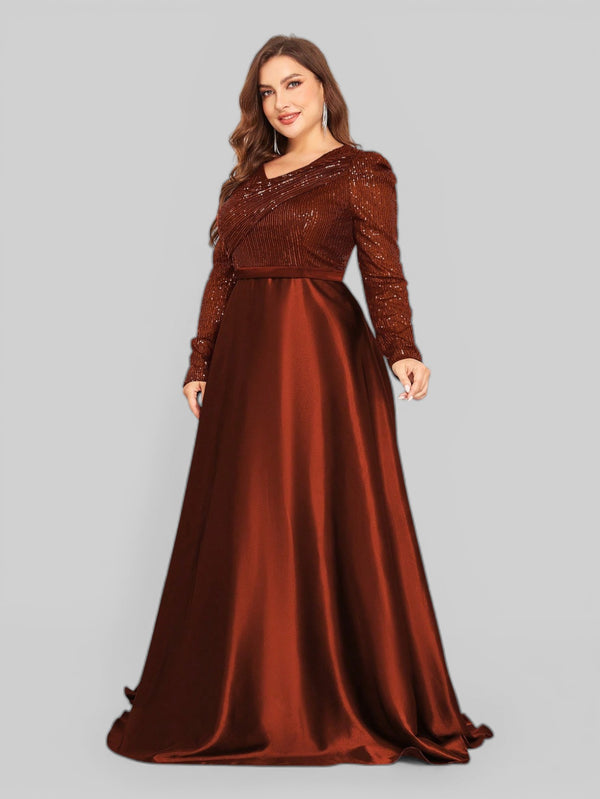 Vestido de Festa Plus Size Manga Longa Unique - Aurea Dress
