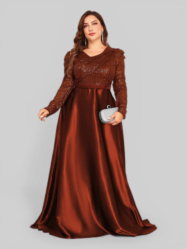 Vestido de Festa Plus Size Manga Longa Unique - Aurea Dress