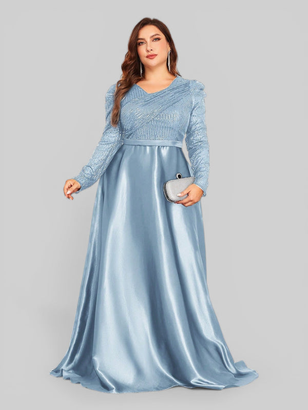 Vestido de Festa Plus Size Manga Longa Unique - Aurea Dress
