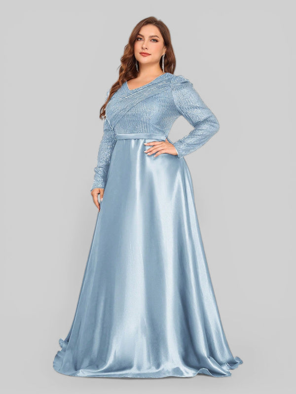 Vestido de Festa Plus Size Manga Longa Unique - Aurea Dress