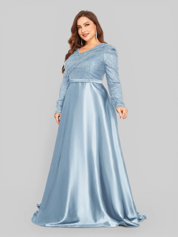 Vestido de Festa Plus Size Manga Longa Unique - Aurea Dress