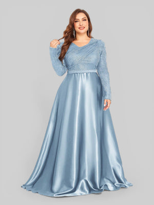 Vestido de Festa Plus Size Manga Longa Unique - Aurea Dress