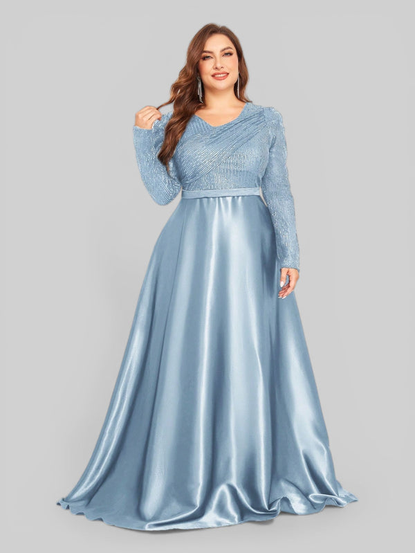 Vestido de Festa Plus Size Manga Longa Unique - Aurea Dress