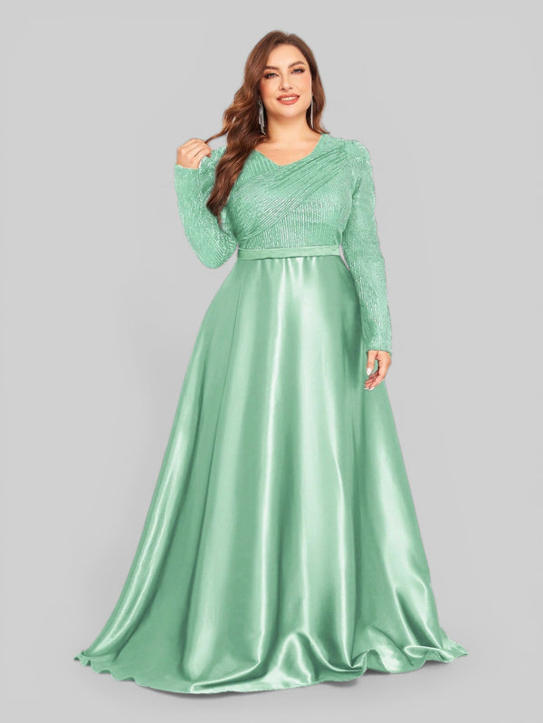 Vestido de Festa Plus Size Manga Longa Unique - Aurea Dress