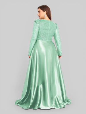 Vestido de Festa Plus Size Manga Longa Unique - Aurea Dress