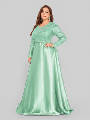 Vestido de Festa Plus Size Manga Longa Unique - Aurea Dress