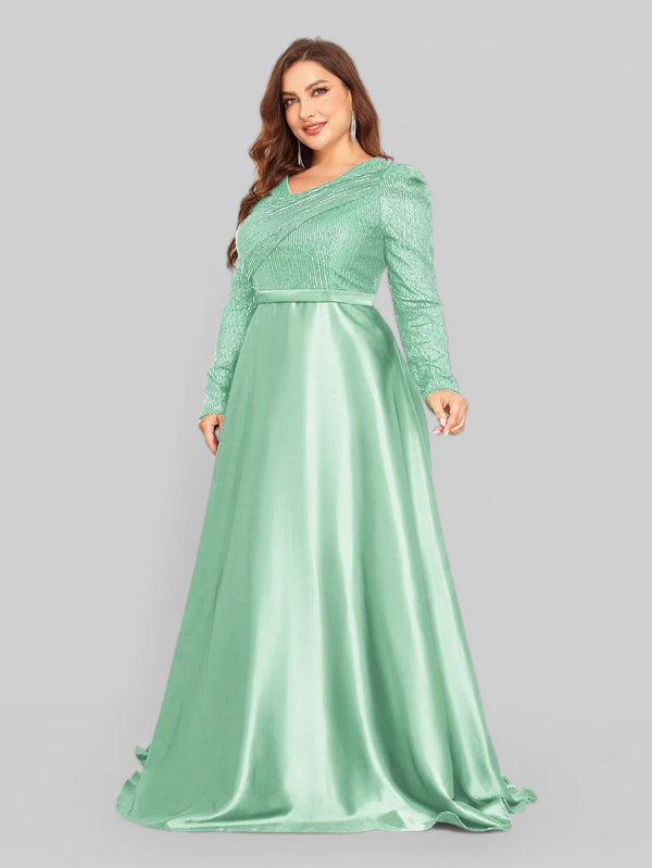 Vestido de Festa Plus Size Manga Longa Unique - Aurea Dress